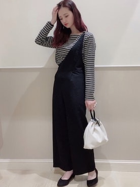 「レプシィム(LEPSIM)」｜「アイテム（オールインワン・サロペット）」を使った、miさん（レディース・160cm）の春コーディネート