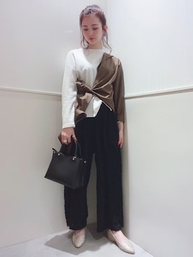 「シャツアレンジ」｜「アイテム（その他）」を使った、miさん（レディース・160cm）の春コーディネート