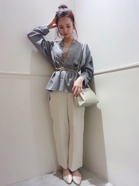「レプシィム(LEPSIM)」｜「アイテム（チノパンツ）」を使った、miさん（レディース・160cm）の春コーディネート