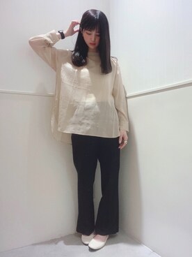 「ウエストゴム」｜「アイテム（その他）」を使った、miさん（レディース・160cm）の春コーディネート