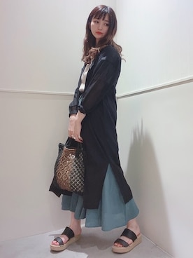 「スカーチョ」｜「アイテム（ワンピース/ドレス）」を使った、miさん（レディース・160cm）の春コーディネート