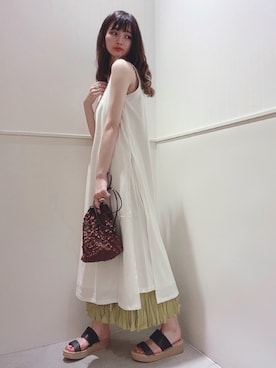 「ゆったりシルエット」｜「アイテム（その他）」を使った、miさん（レディース・160cm）の夏コーディネート