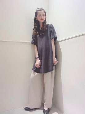 「アイテム（マタニティウェア/グッズ、グレー系）」を使った、miさん（レディース・160cm）の夏コーディネート