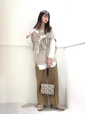 「レプシィム(LEPSIM)」｜「アイテム（チノパンツ）」を使った、miさん（レディース・160cm）の秋コーディネート