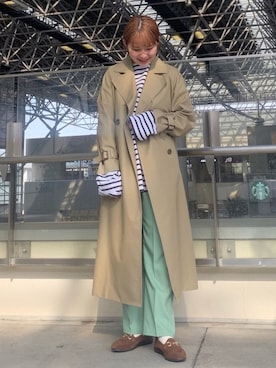 「orcival」｜「アイテム（トレンチコート）」を使った、miku kawamuraさん（レディース・157cm）の春コーディネート
