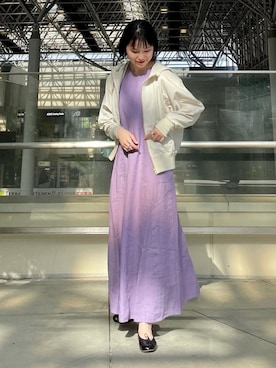 「A.P.C.」｜「アイテム（ワンピース/ドレス）」を使った、miku kawamuraさん（レディース・157cm）の春コーディネート