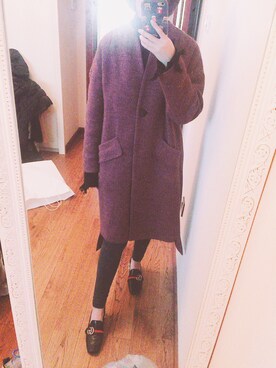 「GUCCI（グッチ）のアイテム（その他シューズ、ブラック系）」を使った、鹅妹子婴さん（レディース・158cm）の冬コーディネート