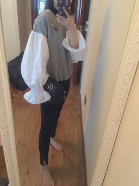 「GUCCI（グッチ）のアイテム（ハンドバッグ、ブラック系）」を使った、鹅妹子婴さん（レディース・158cm）の秋コーディネート