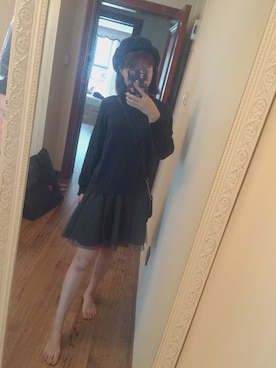 「JNBY（ジェーエヌビーワイ）のアイテム（ワンピース、ブルー系）」を使った、鹅妹子婴さん（レディース・158cm）の秋コーディネート