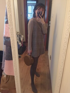 「ELANDのアイテム（ハンチング/ベレー帽、ブルー系）」を使った、鹅妹子婴さん（レディース・158cm）の秋コーディネート