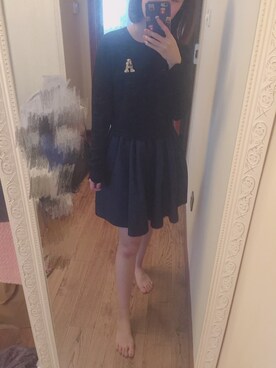 「DAZZLE（ダズル）のアイテム（スカート、ブルー系）」を使った、鹅妹子婴さん（レディース・158cm）の秋コーディネート