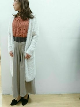 「ふわふわカーディガン」｜kkyさん（レディース・163cm）の秋コーディネート