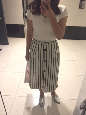 「Ungrid（アングリッド）のアイテム（モカシン/デッキシューズ）」を使った、Vivian Yehさん（レディース・161cm）の夏コーディネート