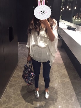 「Ungrid（アングリッド）のアイテム（モカシン/デッキシューズ）」を使った、Vivian Yehさん（レディース・160cm）の夏コーディネート