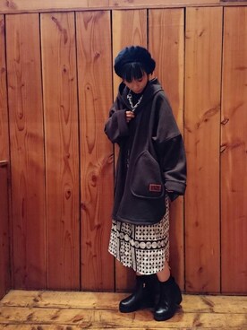 「HYSTERIC GLAMOUR（ヒステリックグラマー）のアイテム（モッズコート）」を使った、haruka.Mさん（レディース・160cm）の秋コーディネート
