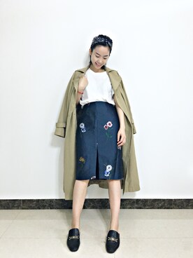 「Keepsake（キープセイク）のアイテム（スカート）」を使った、一周_fishさん（レディース・157cm）の夏コーディネート