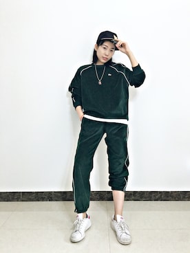 New Era ニューエラ のパーカー グリーン系 を使ったレディース人気ファッションコーディネート Wear