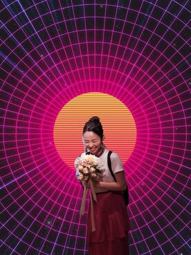 「MONKI（モンキ）のアイテム（Tシャツ/カットソー）」を使った、一周_fishさん（レディース・157cm）の春コーディネート