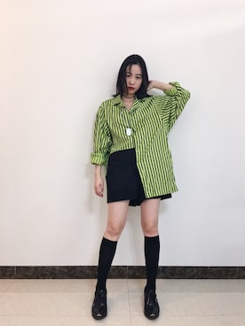 「ROARINGWILDのアイテム（トップス）」を使った、一周_fishさん（レディース・157cm）の秋コーディネート