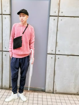 「アイテム（ボディバッグ/ウエストポーチ）」を使った、MKさん（メンズ・175cm）の春コーディネート