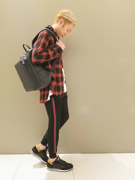 「アイテム（バックパック/リュック）」を使った、MKさん（メンズ・175cm）の秋コーディネート