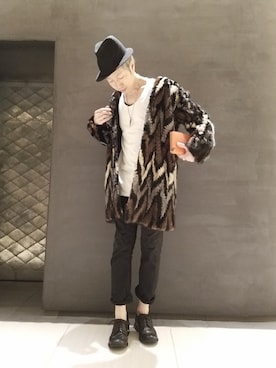 「アイテム（財布、オレンジ系）」を使った、MKさん（メンズ・175cm）の秋コーディネート