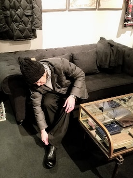 「寒い」｜「アイテム（ダウンジャケット/コート）」を使った、MKさん（メンズ・175cm）の冬コーディネート