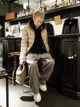 「アイテム（ハンドバッグ）」を使った、MKさん（メンズ・175cm）の冬コーディネート