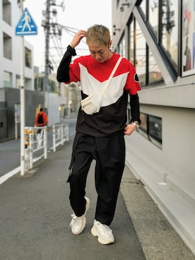 「アイテム（ボディバッグ/ウエストポーチ）」を使った、MKさん（メンズ・175cm）の春コーディネート