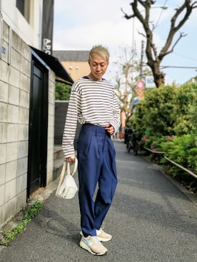 「アイテム（ボディバッグ/ウエストポーチ）」を使った、MKさん（メンズ・175cm）の春コーディネート