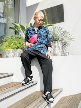 「アイテム（ボディバッグ/ウエストポーチ）」を使った、MKさん（メンズ・175cm）の夏コーディネート
