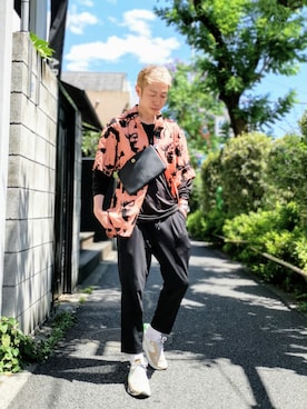 「アロハシャツ」｜MKさん（メンズ・175cm）の夏コーディネート