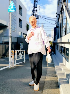 「アイテム（ボディバッグ/ウエストポーチ、ピンク系）」を使った、MKさん（メンズ・175cm）の夏コーディネート