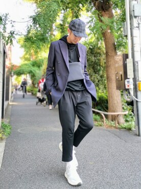 「CPH（シーピーエイチ）のアイテム（キャップ）」を使った、MKさん（メンズ・175cm）の秋コーディネート