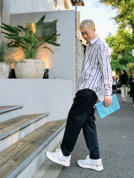 「アイテム（パンツ、イエロー系）」を使った、MKさん（メンズ・175cm）の秋コーディネート