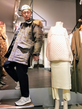 「アイテム（パンツ、イエロー系）」を使った、MKさん（メンズ・175cm）の秋コーディネート