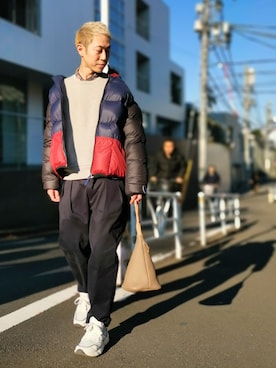 「アイテム（ハンドバッグ）」を使った、MKさん（メンズ・175cm）の冬コーディネート