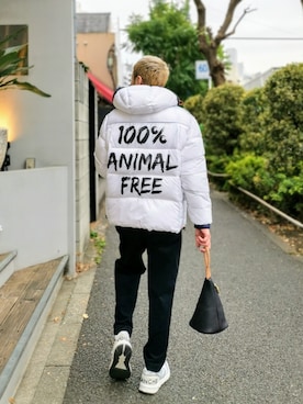 「アイテム（パンツ、イエロー系）」を使った、MKさん（メンズ・175cm）の冬コーディネート