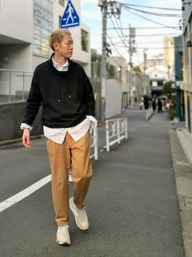 「RAWLIFE（ロウライフ）のアイテム（パンツ）」を使った、MKさん（メンズ・175cm）の冬コーディネート