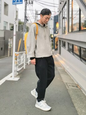 「CPH（シーピーエイチ）のアイテム（キャップ）」を使った、MKさん（メンズ・175cm）の冬コーディネート