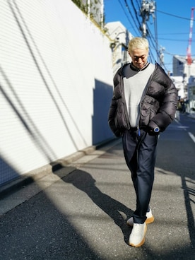 「RAWLIFE（ロウライフ）のアイテム（パンツ）」を使った、MKさん（メンズ・175cm）の冬コーディネート