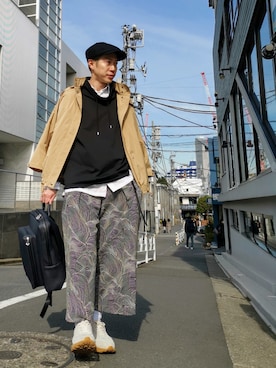 「CPH（シーピーエイチ）のアイテム（キャスケット）」を使った、MKさん（メンズ・175cm）の冬コーディネート