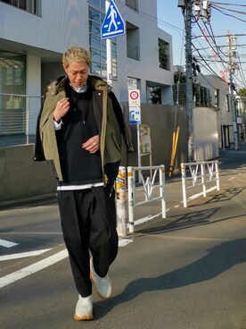 「WOOLRICH（ウールリッチ）のアイテム（ブルゾン）」を使った、MKさん（メンズ・175cm）の冬コーディネート