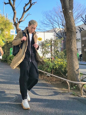 「アイテム（バックパック/リュック）」を使った、MKさん（メンズ・175cm）の冬コーディネート