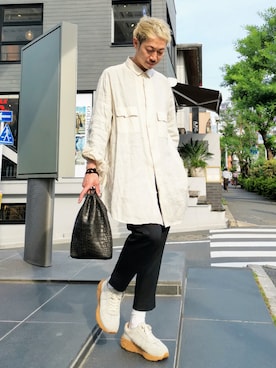 「アイテム（ハンドバッグ）」を使った、MKさん（メンズ・175cm）の夏コーディネート