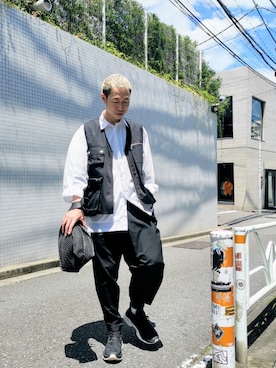 「アイテム（ベスト）」を使った、MKさん（メンズ・175cm）の夏コーディネート