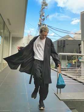 「ROBES&CONFECTIONS（ローブスコンフェクションズ）のアイテム（ステンカラーコート）」を使った、MKさん（メンズ・175cm）の秋コーディネート