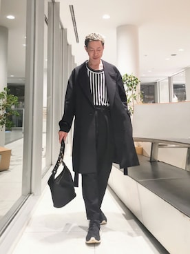 「ROBES&CONFECTIONS（ローブスコンフェクションズ）のアイテム（ステンカラーコート）」を使った、MKさん（メンズ・175cm）の秋コーディネート