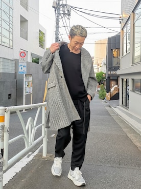 「ROBES&CONFECTIONS（ローブスコンフェクションズ）のアイテム（ステンカラーコート）」を使った、MKさん（メンズ・175cm）の秋コーディネート