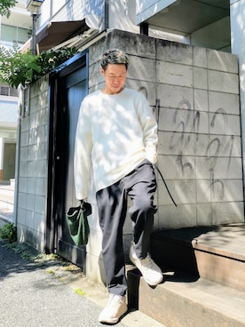 「アイテム（クラッチバッグ）」を使った、MKさん（メンズ・175cm）の秋コーディネート